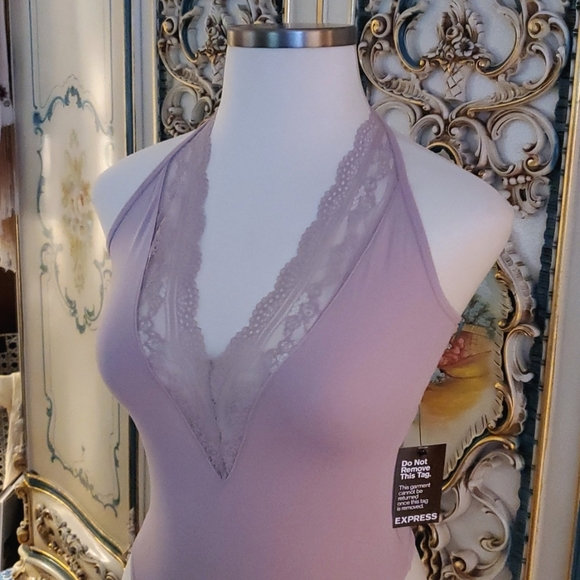 NWT deep V thong bodysuit mauve - Picture 2 of 5